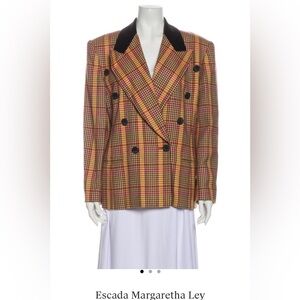 Escada Wool Plaid Blazer